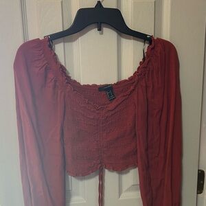 Women's Red Smocked Top